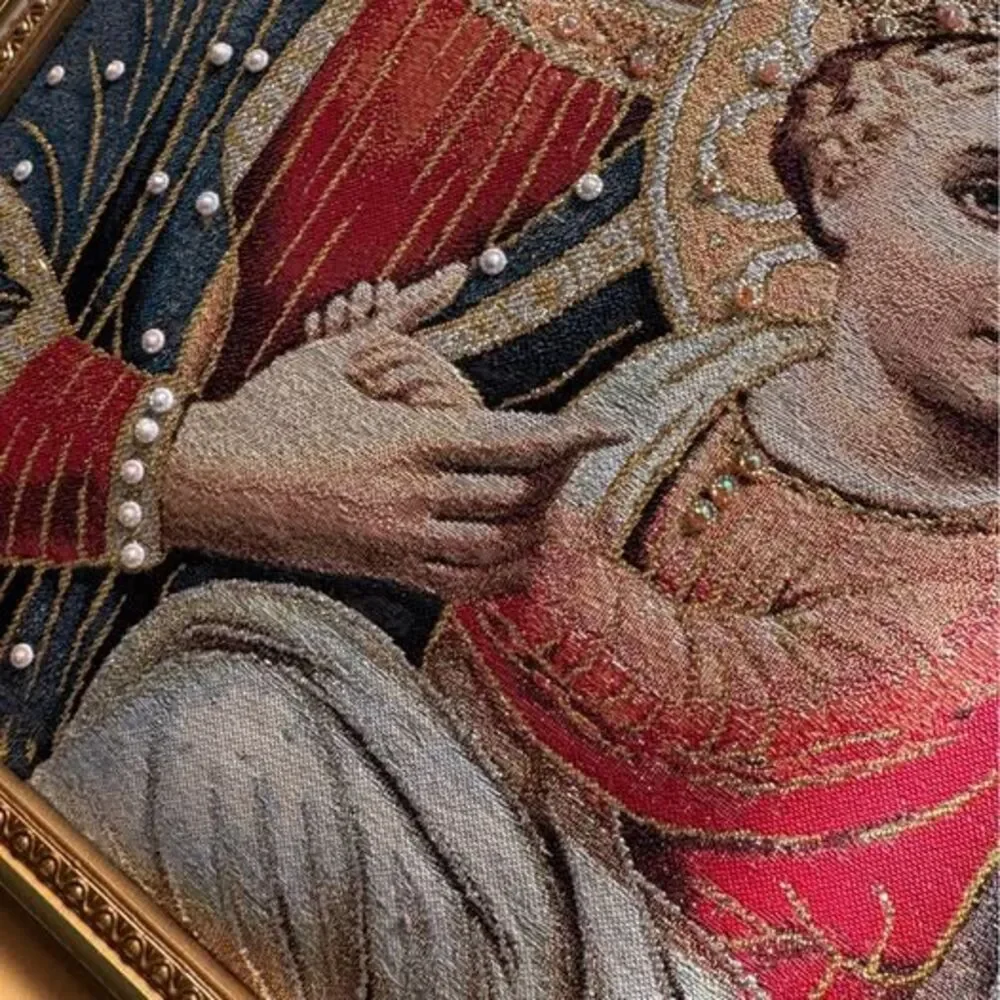 Framed Tapestry traditional religious iconOur Lady of Perpetual Help 18x14